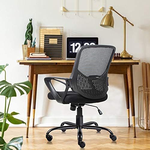 Breathable Mesh Computer Chair, Comfy Swivel Task Chair with Flip-up Armrests and Adjustable Height Desk Chair
