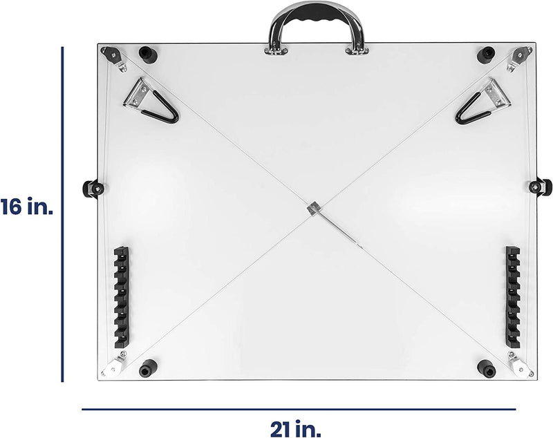 Drafting Table with Top Drawing Board with Parallel Bar, White, 16 inches by 21 inches