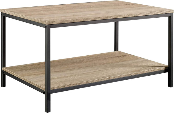 Metal frame with Wooden Top North Avenue Coffee Table, Charter Oak finish