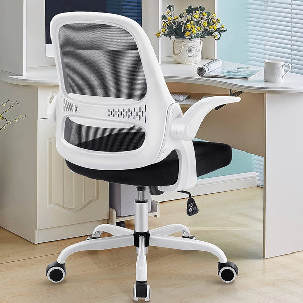Breathable Mesh Computer Chair, Comfy Swivel Task Chair with Flip-up Armrests and Adjustable Height