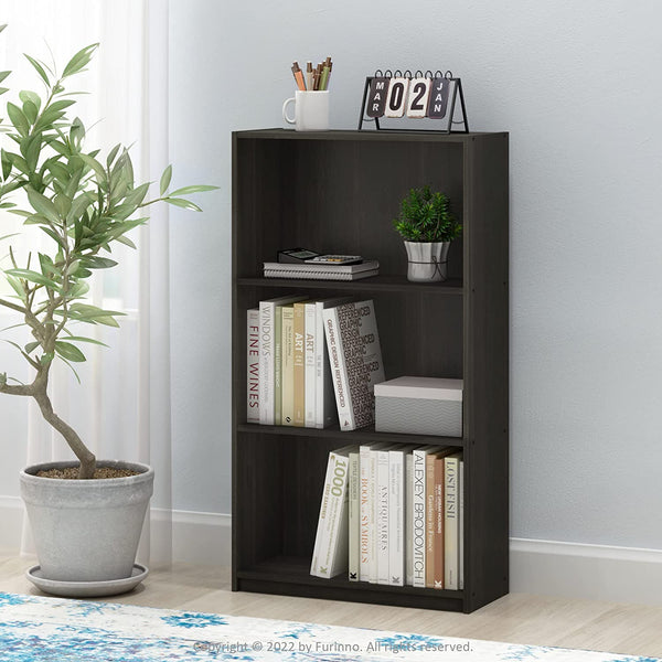 Modern and Basic 3-Tier Bookcase Storage Shelves for Office & Room